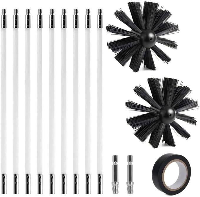 CLVP® Schoorsteenveegset - Schoorsteenveger - Schoorsteenborstel 150mm