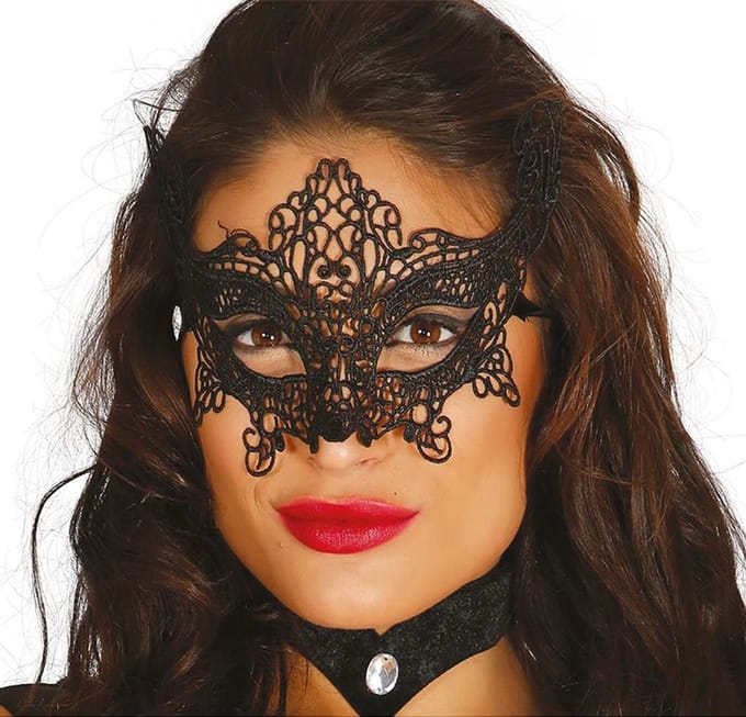 Fiestas Guirca - Masker Kroon Embroidered - zwart