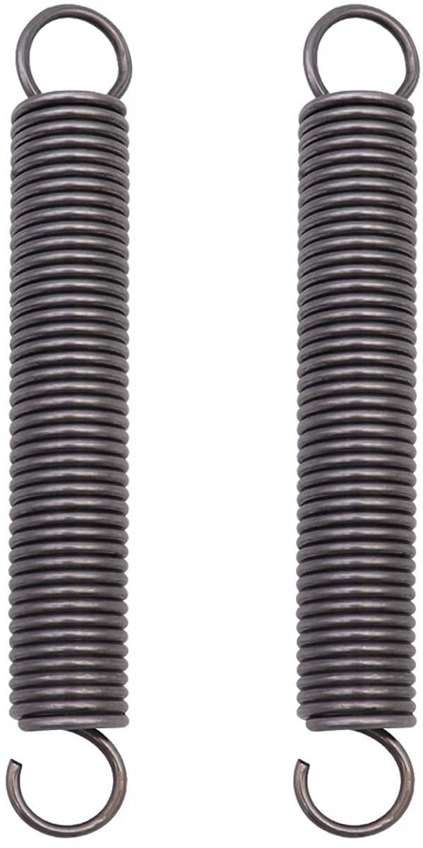 Verlengde gecomprimeerde veer 150 mm - 2 stuks roestvrij staal met dubbele haak