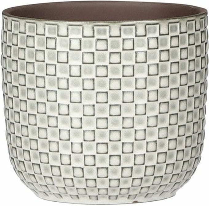 Mica Decorations - Plantenpot/bloempot - Keramiek wit - D12/H11 cm