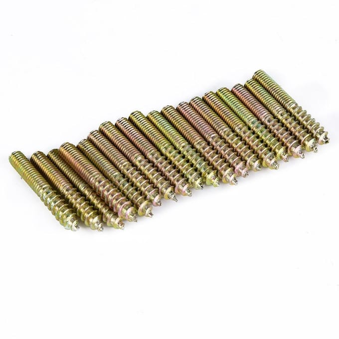 80 pcs M5 Vis tourillon Menuiserie Connecteur de meubles Vis double extrémité Boulon de suspension