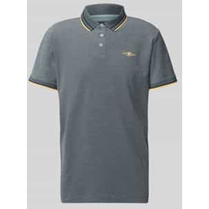 regular fit poloshirt met contrasterende strepen