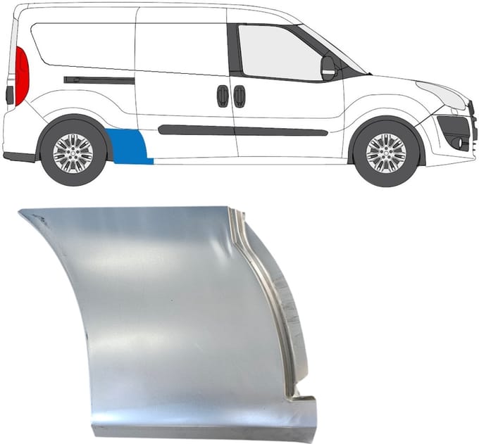 Reparatiepaneel achterspatbord voor Opel Combo D 2011-2018 / Rechts