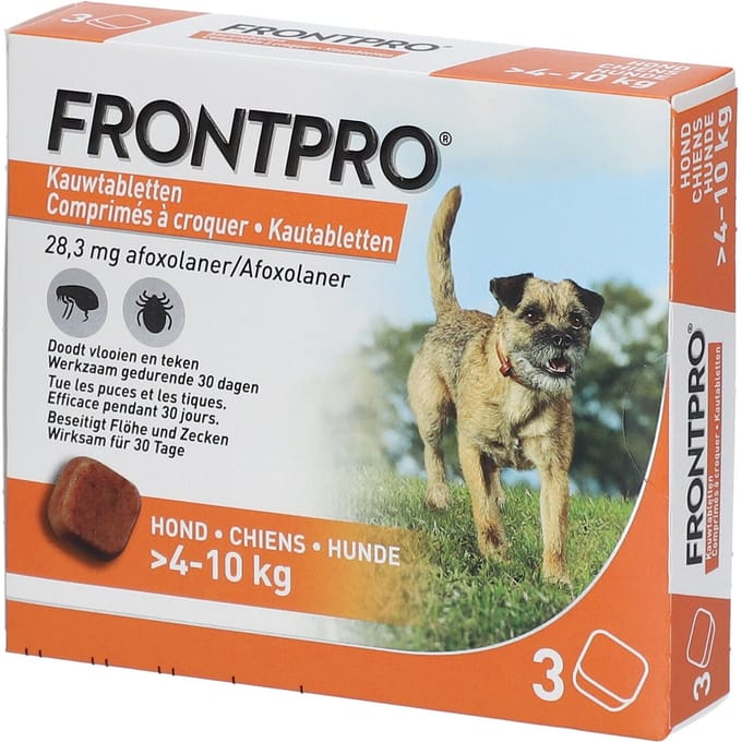 Frontpro Anti vlooien kauwtablet - Hond M 4-10 kg - 3 tabletten