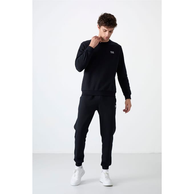 Heren Katoen-Polyester Fleece Sweatshirt en Broeken Set