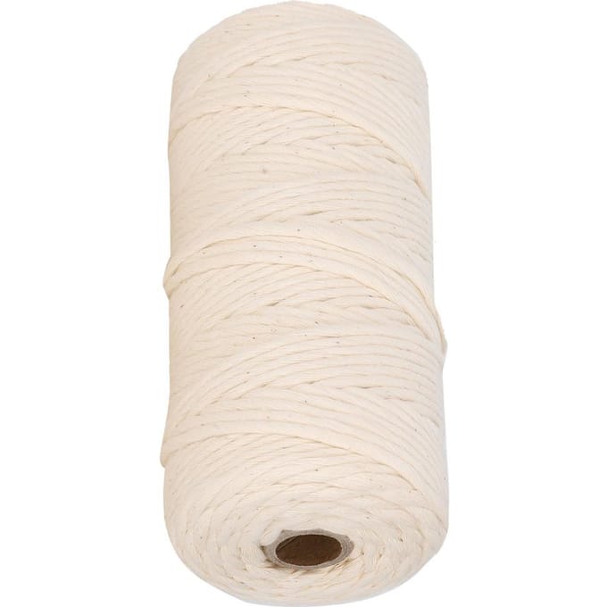 100m Katoenen Touw 3mm Enkelvoudig Katoen Macramé Garen Koord voor DIY Knutselen wit