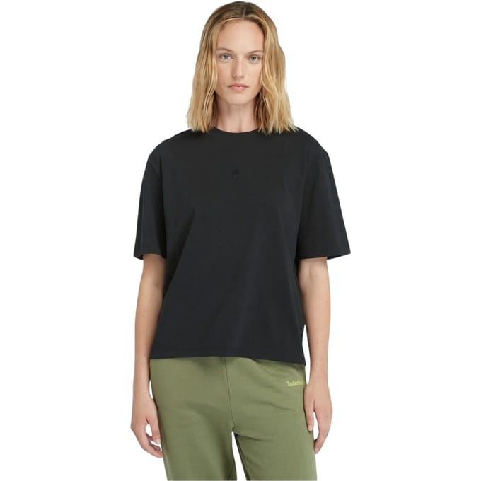 Timberland Dames/Dames Crew Hals Relaxed Fit Crop T-shirt (Zwart)