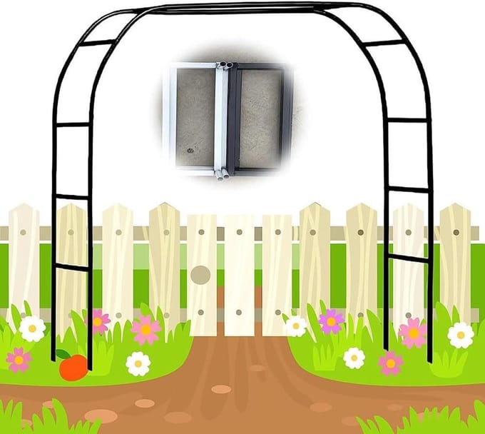 Smeedijzeren Tuinboog - Prieel Metaal - Bruiloft Versieren - Verstelbare Breedte - 2.4m x 2.2m - Wit