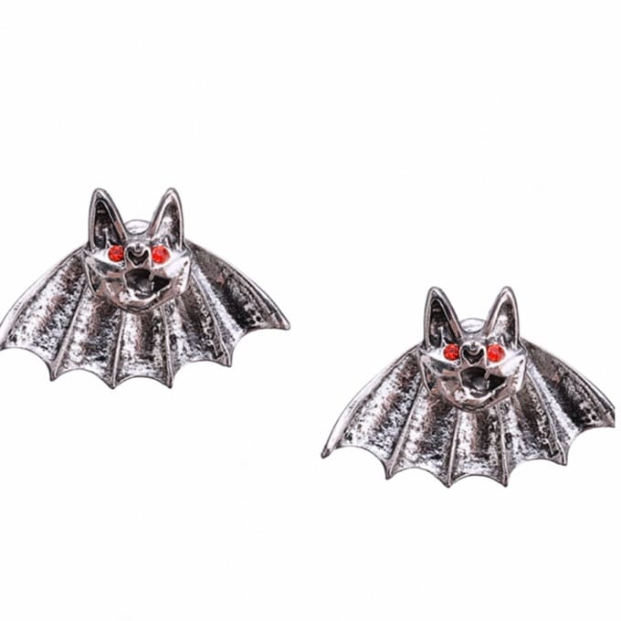Vleermuis oorbellen - zilverkleur - 2.5 cm- Charme Bijoux