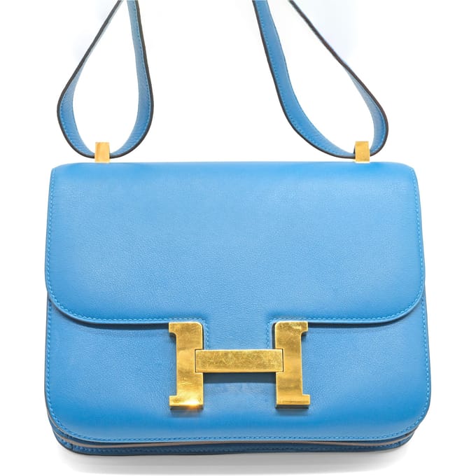 Hermès Constance 24 Blauwe Zanzibar Evercolor Leren Tas - '10s