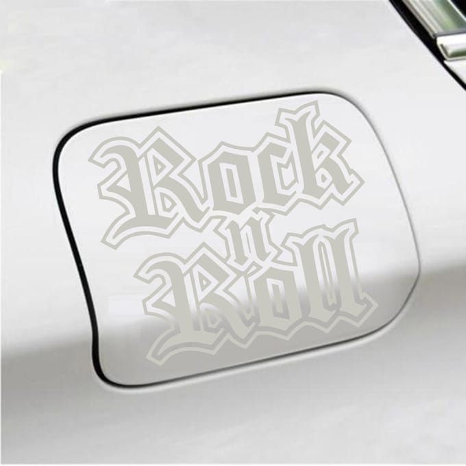 Bumpersticker - Rock N Roll - 13 X 15 - Zilver