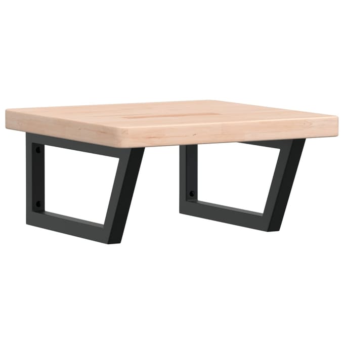 vidaXL - Badkamer - wandschap - staal - en - massief - eikenhout