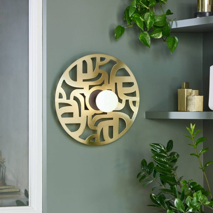 MARKET SET Labyrinth wandlamp, Ø 40 cm messing