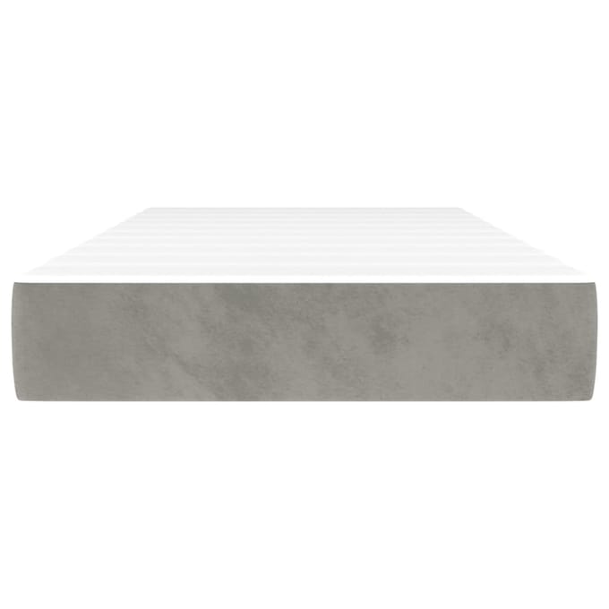 vidaXL - Pocketveringmatras - medium - 80x200x20 - cm - fluweel - lichtgrijs