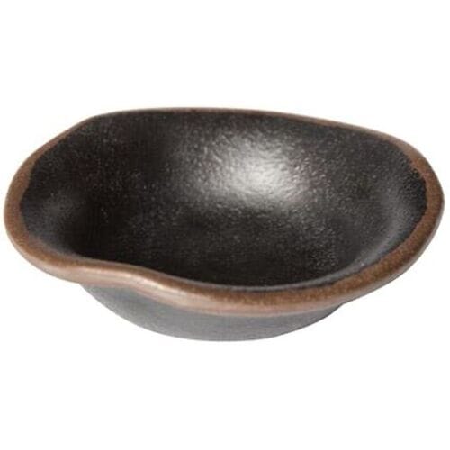 GGM Gastro (12 Stück) Dipschälchen - MARONE - Melamin - 40ml - Ø 115mm - Schwarz/Braun