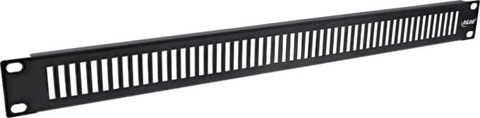 19 inch ventilatiepaneel | verticale sleuven | 2U | zwart