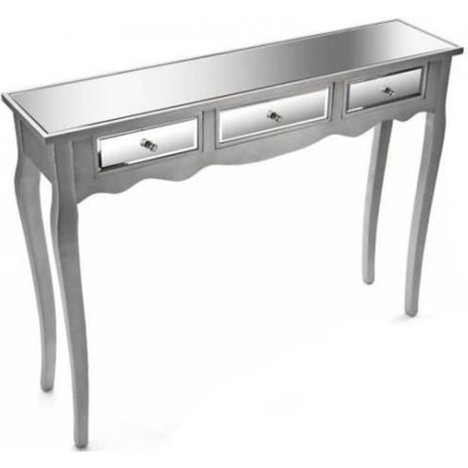 Spiegelconsole - DECLIKDECO - MASALA - 3 lades - Hout - Grijs - 106,5 cm grijs