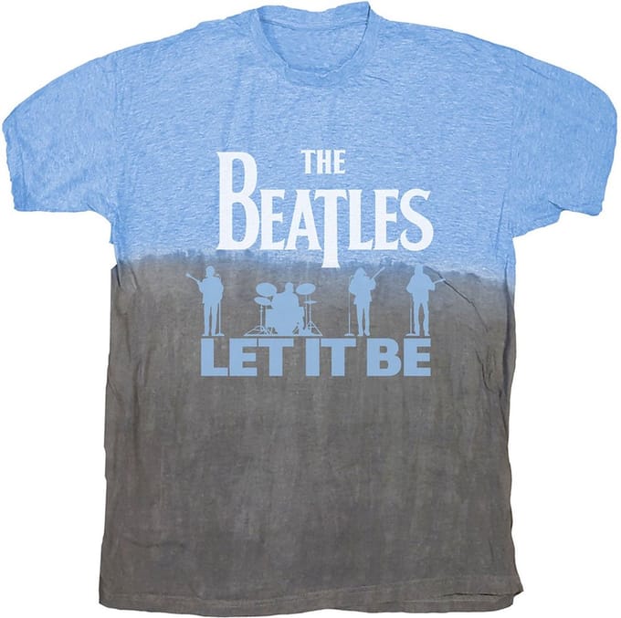 The Beatles - Let It Be Split Heren T-shirt - M - Blauw/Zwart