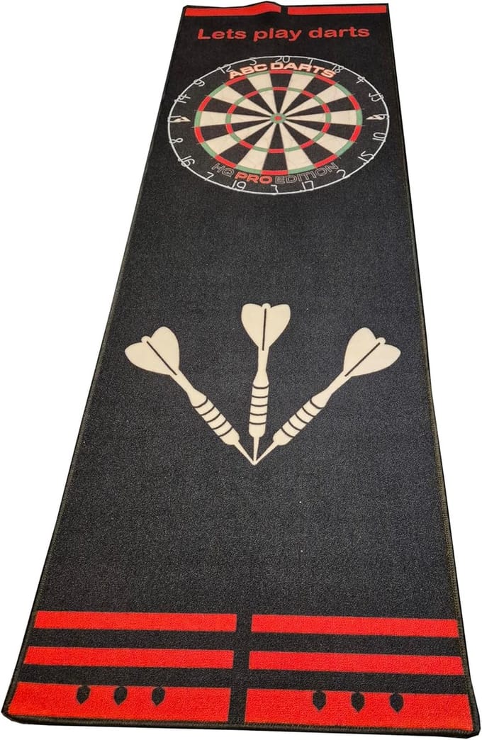 Dartmat Anthraciet Rood - 241 x 80 cm