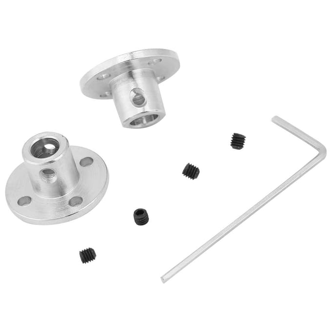 2 stuks M3 Starre Flenskoppeling Motoras Koppeling Connector ID 6mm OD 10mm white