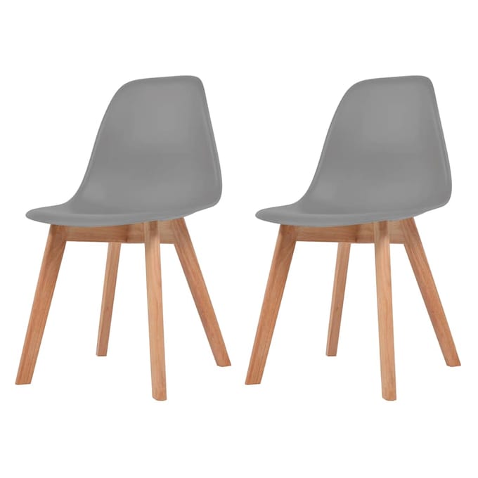 vidaXL - Eetkamerstoelen - 2 - st - kunststof - grijs