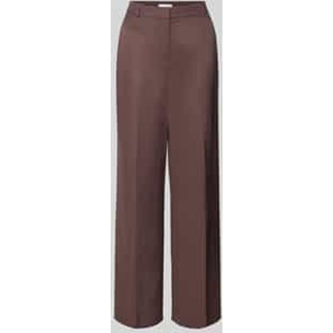 Straight Fit stoffen broek met vouwplooi