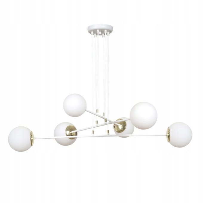 Emibig OGNIS 6 Hanglamp Wit Glas Staal 10W E27