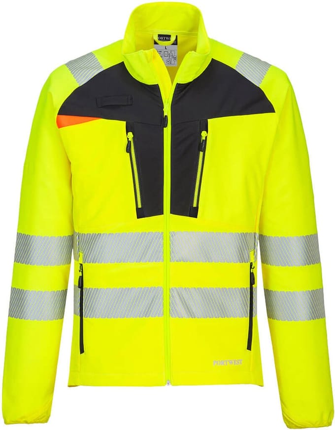 Portwest DX4 Hi-Vis Zip Base Layer Geel/zwart