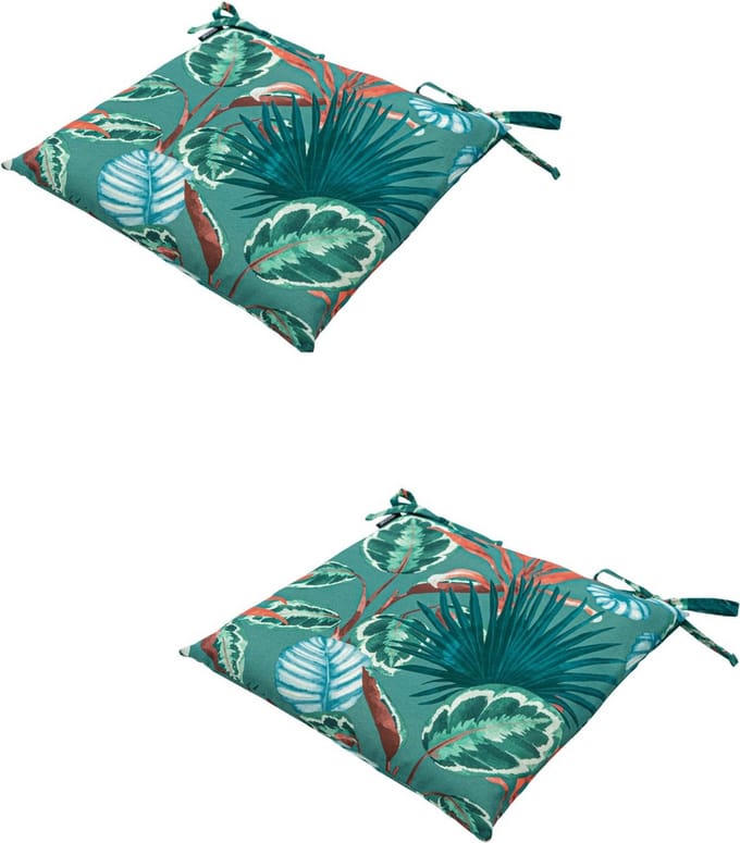 Madison - Zitkussen - Universeel - 2 stuks - 46 x 46 cm - Cala Sea Blue - Tuin