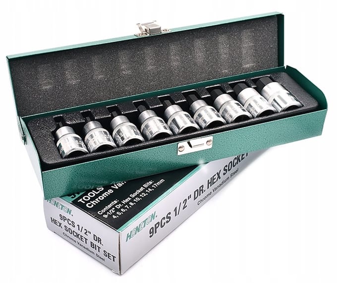 Honiton H4008 Serie - Imbus Sleutelset - 1/2" - 9 Stuks - CrV Staal