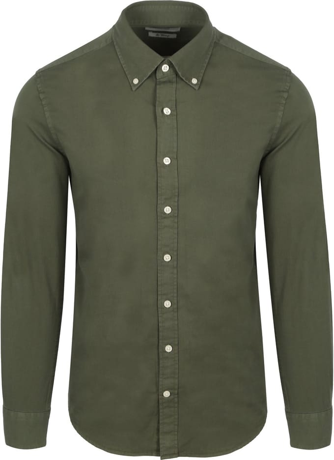 King Essentials The Tommy Overhemd Olijfgroen - Maat S - Heren
