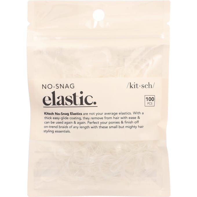 Kitsch, No-Snag elastiekjes, transparant, 100 stuks gray