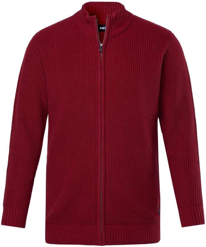 Men Plus - Heren - Vest opstaande kraag rits - Wijnrood - Maat L