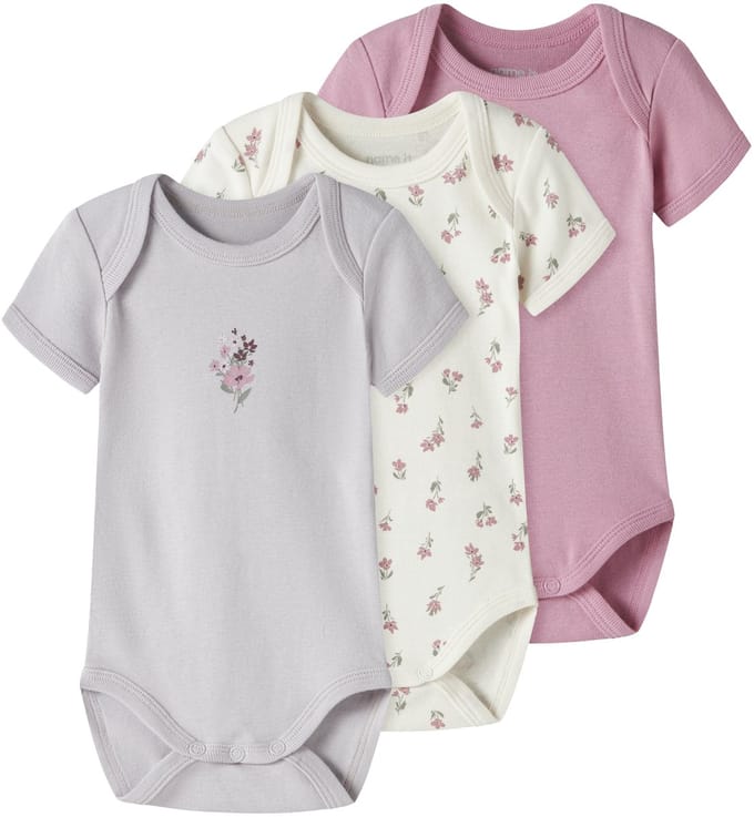 NAME IT - NBFBODY 3P SS FLOWER NOOS - Baby - Bodies