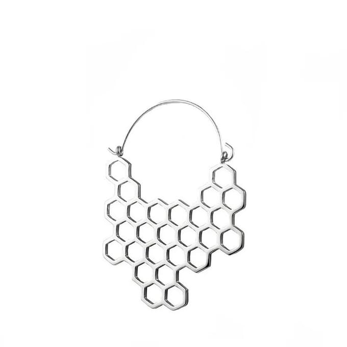 Tunnel oorhangers honingraad - zilver - LMPiercings