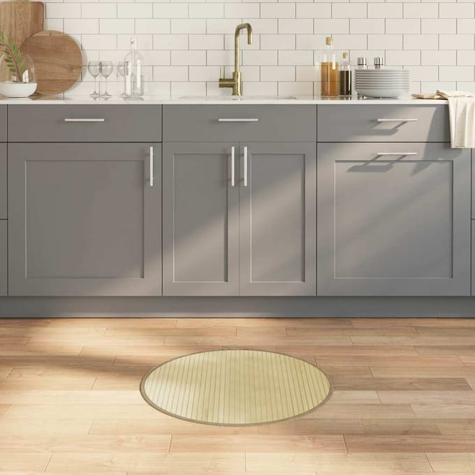 vidaXL - Vloerkleed - rond - 60 - cm - bamboe - lichtnaturel