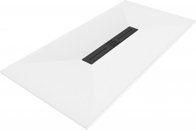 Mexen Toro rechthoekige SMC douchebak 160 x 80 , wit, zwarte afdekking - 43108016-B