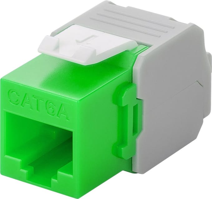 Cat 6A Keystone - Groen - Tot 10 Gbit - Powteq - Voor patchpanel of contactdoos - Premium kwaliteit