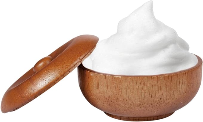 Scheerkom Hout - Schuimvat Deksel - Traditioneel Scheren - Geoptimaliseerde Schuimgeneratie - 104 cm - Bruin
