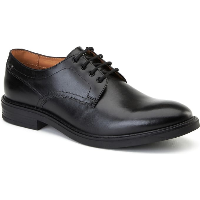 Base London Durham Leren Heren Zwarte Veterschoenen