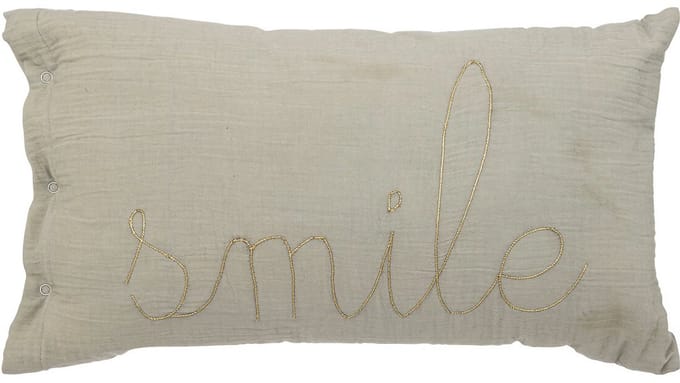 Atmosphera Kids Lili Smile kussen - 50x30cm - Groen