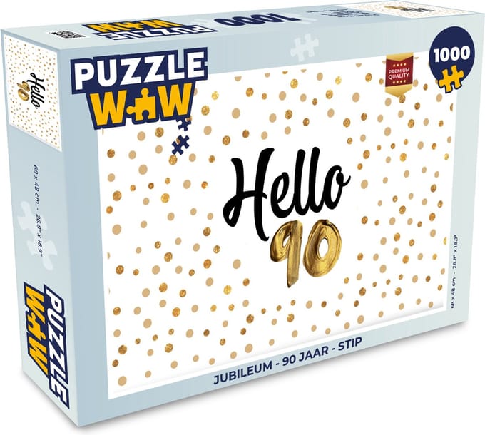 Puzzel Jubileum - 90 Jaar - Stip - Legpuzzel - Puzzel 1000 stukjes volwassenen