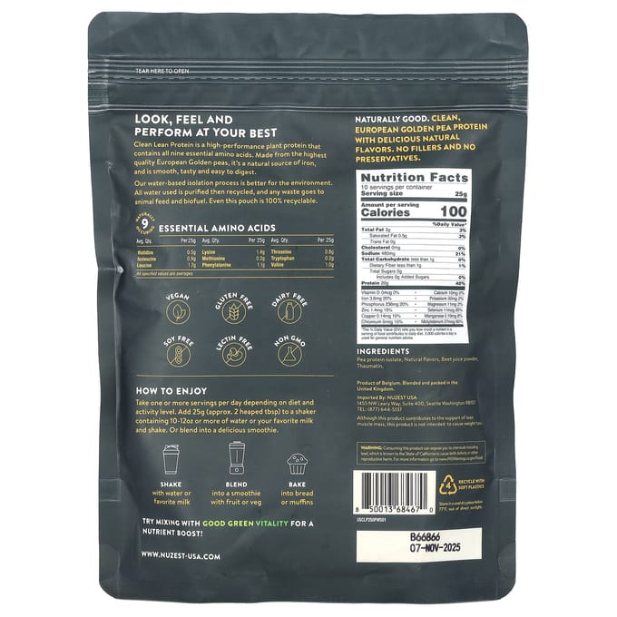 Nuzest, Clean Lean Protein, Fraises des bois, 8,8 oz (250g)