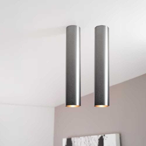 2x Canopus fero l by LUSENZ - Cilindervormige opbouwspot in geborsteld gunmetal grijs