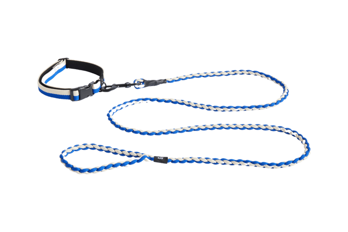HAY Honden Gevlochten hondenriem - blue/off-white