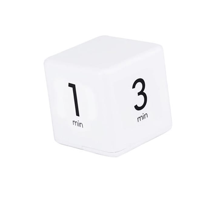 Draagbare Kubus Timer Digitale Keukentimer Aftelalarm 15 20 30 60 Minuten Flip Timer met Digitaal Display Tijd 1-3-5-10 wit