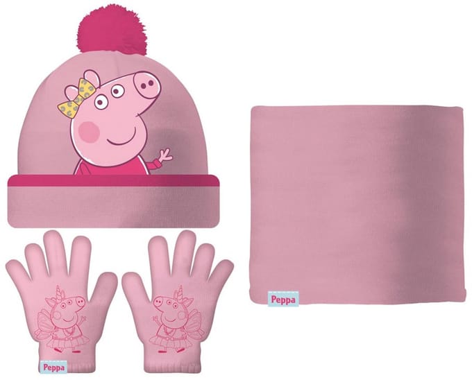 Muts, Handschoenen en Nekwarmer Peppa Pig Cosy corner Roze