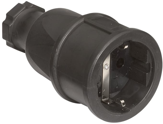 Contrastekker Rubber 16 Amp Ip44 Zwart