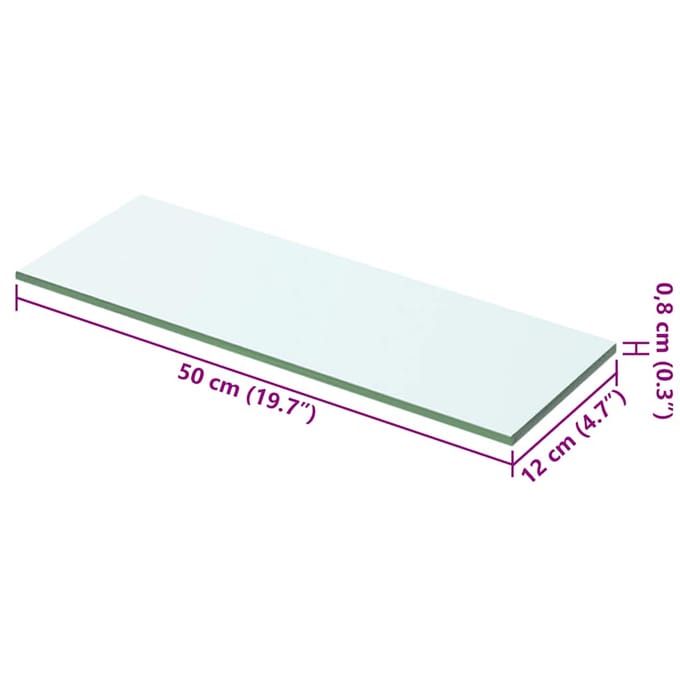 vidaXL - Wandschap - transparant - 50x12 - cm - glas