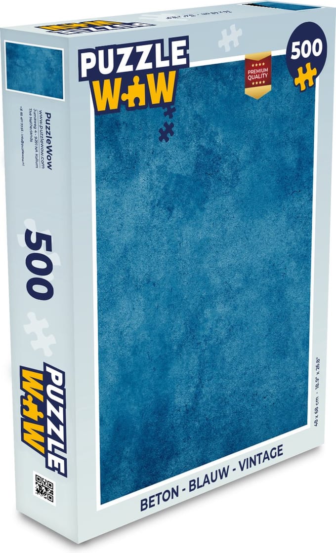 Puzzel Beton - Blauw - Vintage - Structuur - Industrieel - Legpuzzel - Puzzel 500 stukjes